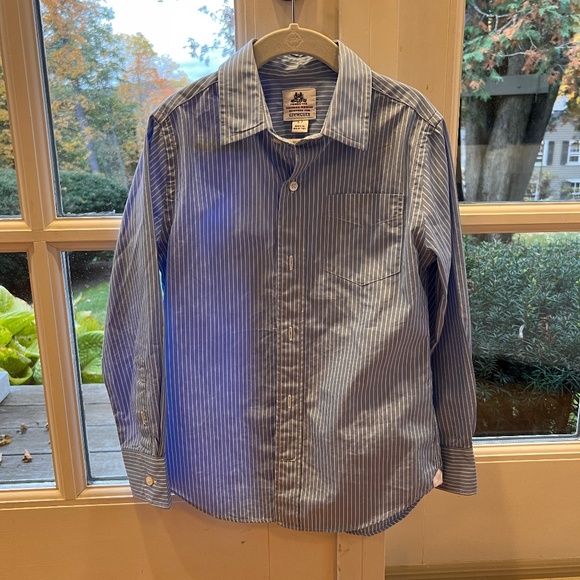 Boys Blue Striped Crew Cuts Shirt Like New 6-7 - Picture 1 of 4